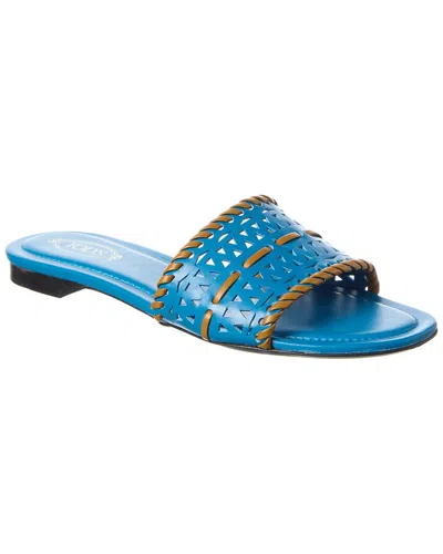Tod's Leather Sandal In Blue