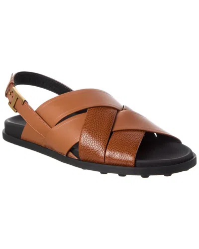 Tod's Leather Sandal In Brown