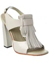 Tod's Leather Sandal In Gray