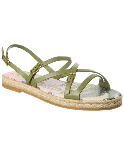 Tod's Leather Sandal In Green