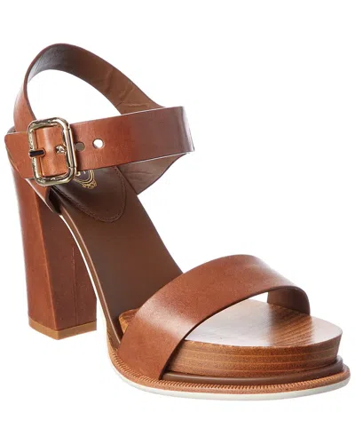 Tod's Leather Sandal In Multi