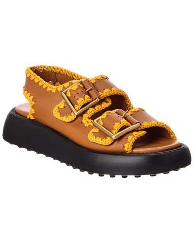 Tod's Leather Sandal In Multi