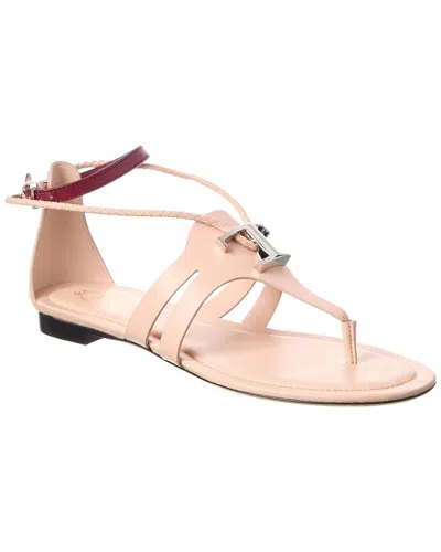 Tod's Leather Sandal In Pink