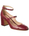 Tod's Leather Sandal In Burgundy
