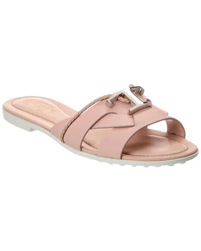 Tod's Leather Sandal In Pink