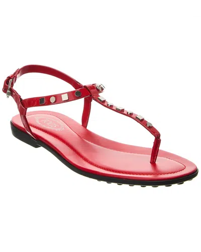 Tod's Leather Sandal In Red