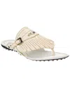 Tod's Leather Sandal In Neutral