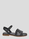 Tod's Tods Flat Sandals In Black Leather In Black