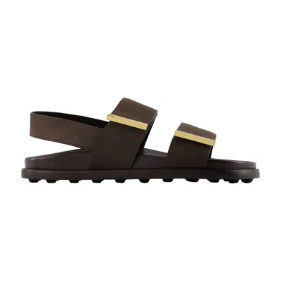 Tod's Leather Sandals In Brown