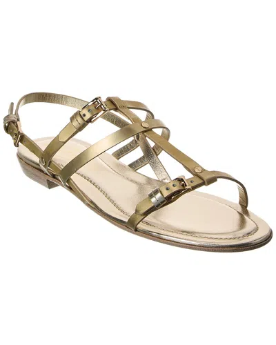 Tod's Metallic Leather Sandals In Gold