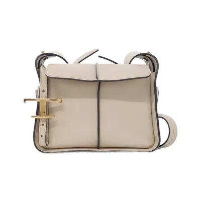 Pre-owned Tod's Leather Shoulder Bag () In Beige