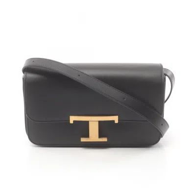 Pre-owned Tod's Leather Shoulder Bag () In Black
