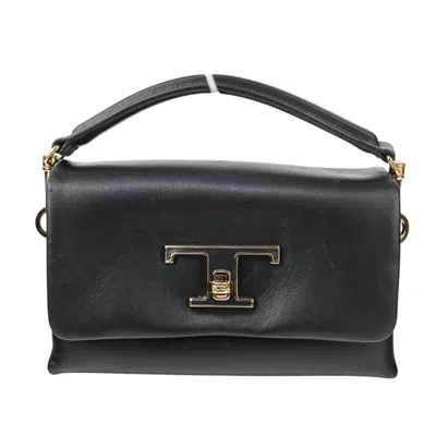 Pre-owned Tod's Leather Shoulder Bag () In Black