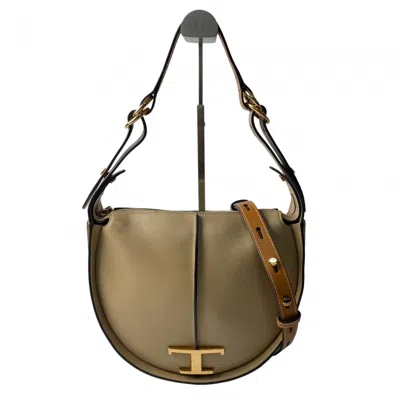 Pre-owned Tod's Leather Shoulder Bag () In Sand
