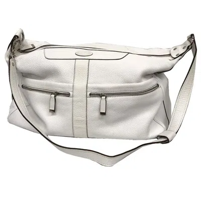 Pre-owned Tod's Leather Shoulder Bag () In White