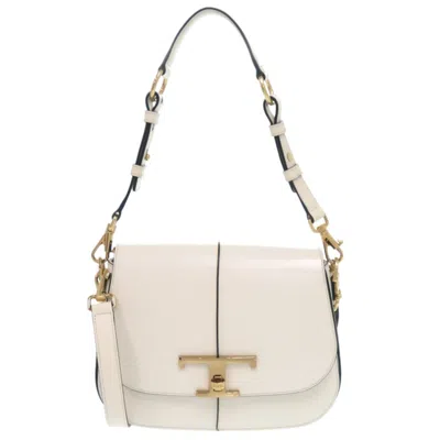 Pre-owned Tod's Leather Shoulder Bag () In White