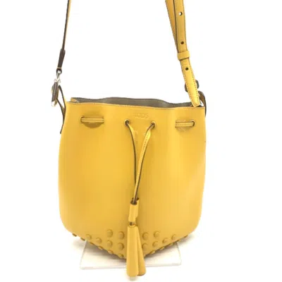 Pre-owned Tod's Leather Shoulder Bag () In Yellow