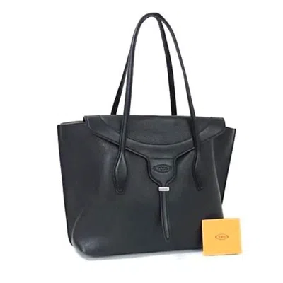 Pre-owned Tod's Leather Shoulder Bag Tote Bag () In Black