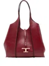 Tod's Leather Shoulder Bag With Logo In Red