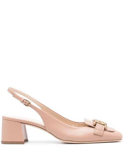 TOD'S TOD'S LEATHER SLINGBACK PUMPS.