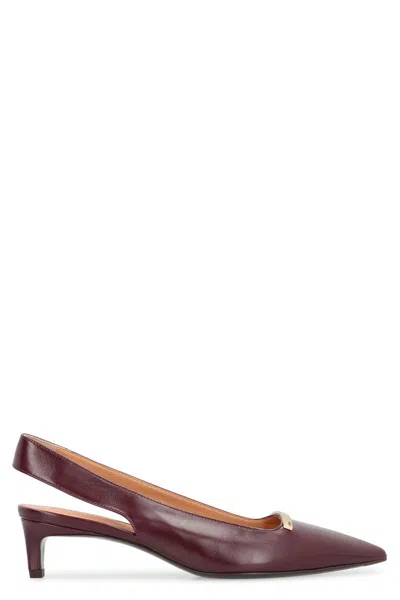 Tod's Leather Slingback Pumps In Red