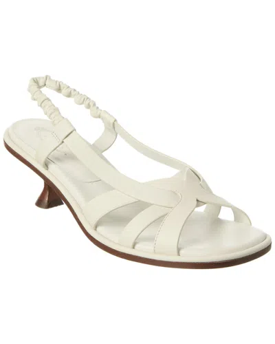 Tod's Leather Slingback Sandal In White