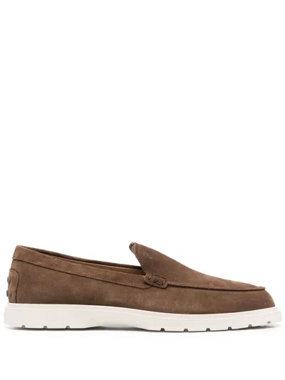 Tod's Leather Slipper Loafer In Brown