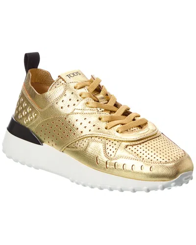 Tod's Leather Sneaker In Gold