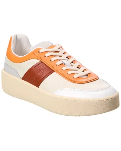 Tod's Leather Sneaker In Orange