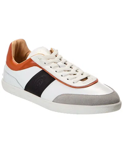 Tod's Tabs Leather Low-top Sneakers In White