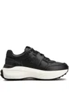 Tod's Black Calf Leather Sneakers In Black