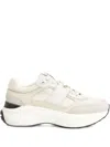 Tod's Sneakers In Leather And Fabric In Neutral