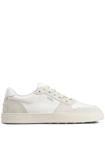 Tod's Leather Sneakers Shoes In White