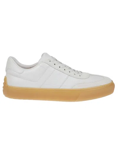 Tod's Leather Sneakers With Minimalist Design And Rubber Sole In White