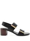 Tod's Block Heel Strappy Sandals With Gold-tone Hardware