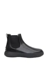Tod's Man Ankle Boots Black Size 9 Leather In Black