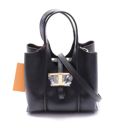 Tod's Leather T Timeless Micro Handbag Black