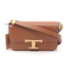 Tod's Leather T Timeless Micro Shoulder Bag In Brown