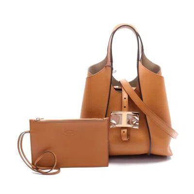 Tod's Leather Timeless Mini Handbag Brown