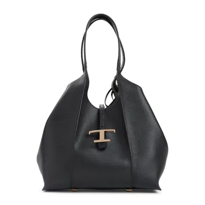 Tod's Leather Tote Bag In Black