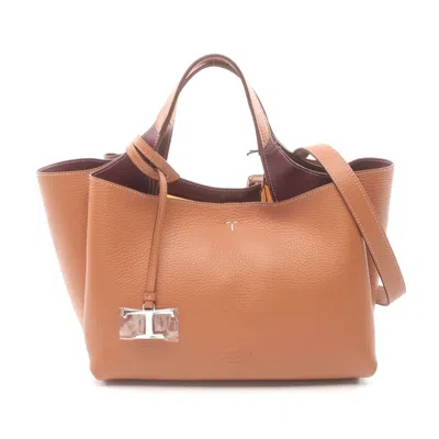 Tod's Leather Tote Bag Brown