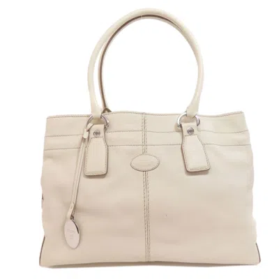 Pre-owned Tod's Leather Tote Bag () In White