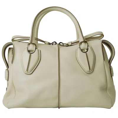 Pre-owned Tod's Leather Tote Bag () In White