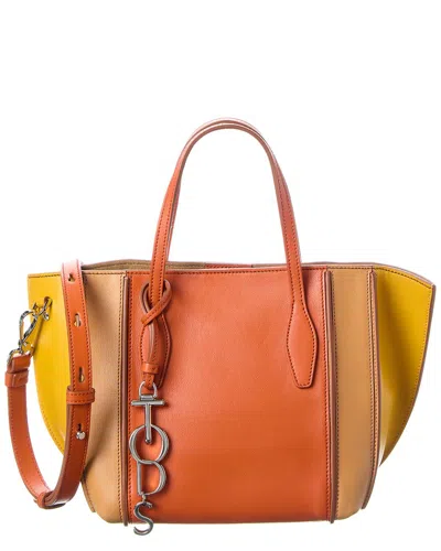 Tod's Leather Tote In Orange