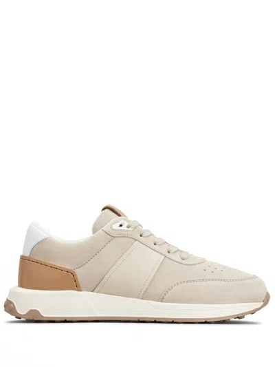 Tod's Leather-trim Suede Sneakers In Neutral