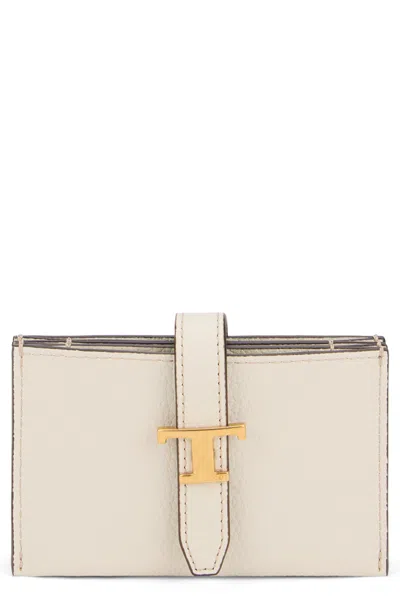 Tod's Leather Wallet In Beige