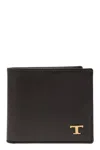 Tod's Men's Leather Wallet With Logo In Tobacco