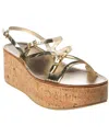 Tod's Leather Wedge Sandal In Gold
