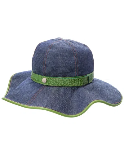 Tod's Leather-trim Hat In Blue
