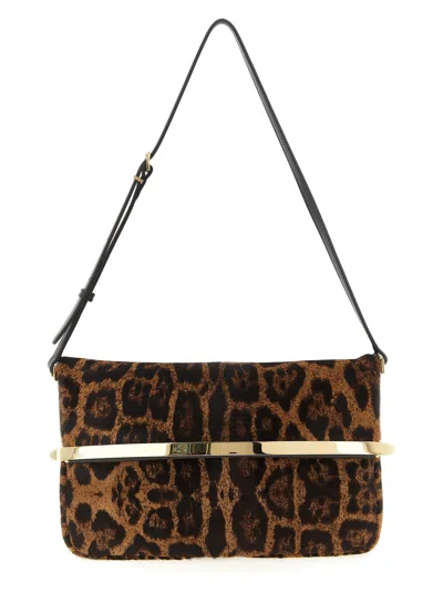 Tod's Leopard Print Calf Hair Shoulder Bag In Brown